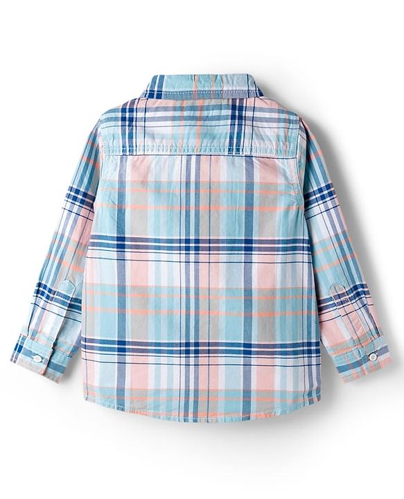 Babyhug Cotton Woven Full Sleeves Checkered Shirt & Trouser Set - Multicolor