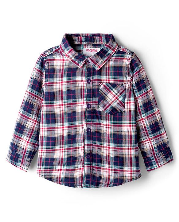 Babyhug Cotton Woven Full Sleeves Checkered Shirt & Denim Jeans Set with Detachable Hood - Multicolor