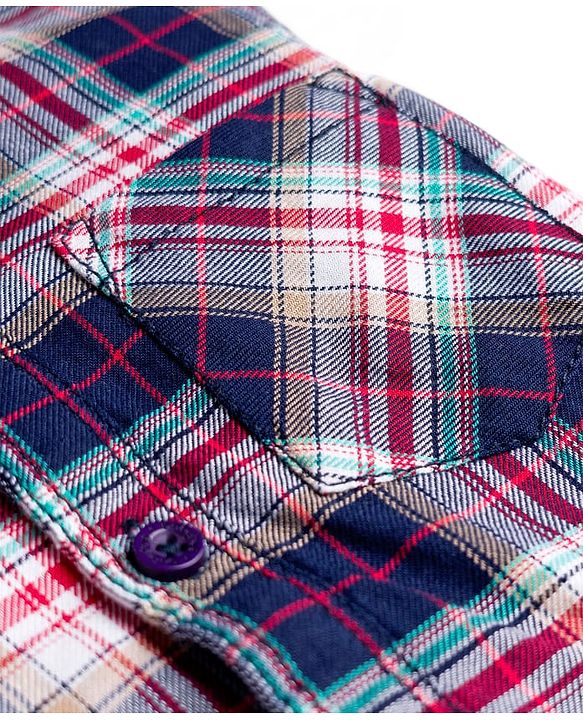 Babyhug Cotton Woven Full Sleeves Checkered Shirt & Denim Jeans Set with Detachable Hood - Multicolor