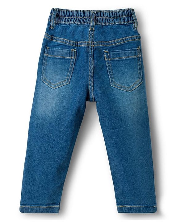 Babyhug Cotton Woven Full Sleeves Printed Shirt & Jeans Set - Multicolour & Blue