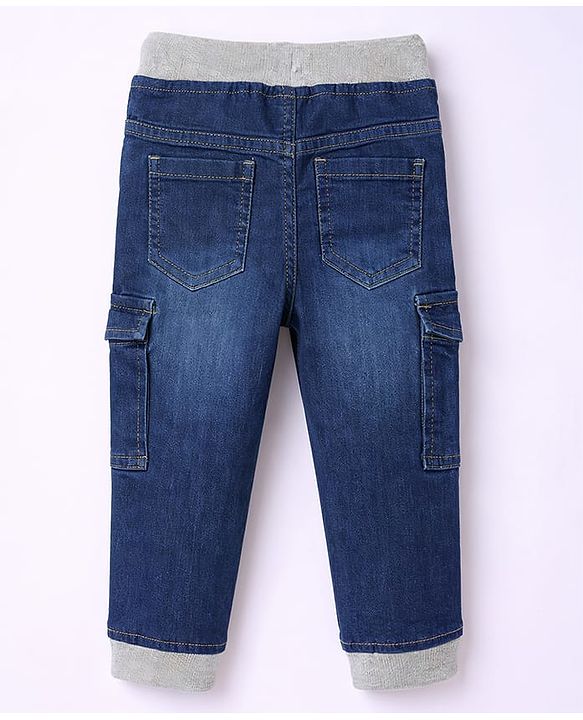 Babyhug Single Jersey Knit Full Sleeves Striped Twofer T-Shirt & Denim Jeans Set - Multicolor