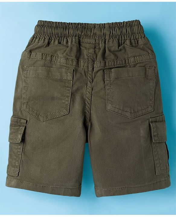 Babyhug Cotton Woven Half Sleeves Checkered Shirt & Shorts Set - Olive Green