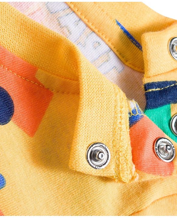 Babyhug Cotton Knit Half Sleeves T-Shirts with Vehicle Print & Stripes Pack of 3 - Red Yellow & Blue