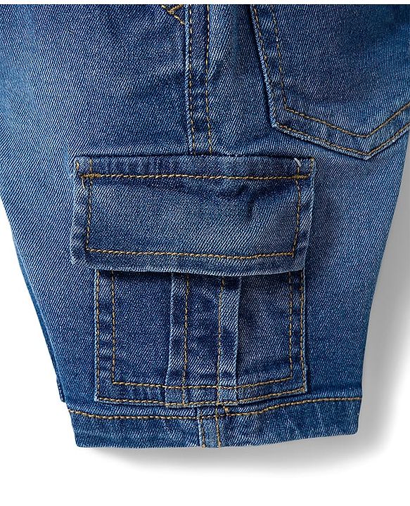 Babyhug Cotton Woven Half Sleeves Camping Printed Shirt & Denim Shorts Set - Blue