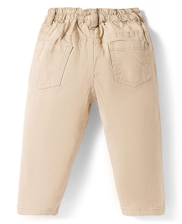 Babyhug Cotton Woven Full Sleeves Checkered Shirt & Trouser Set - Beige