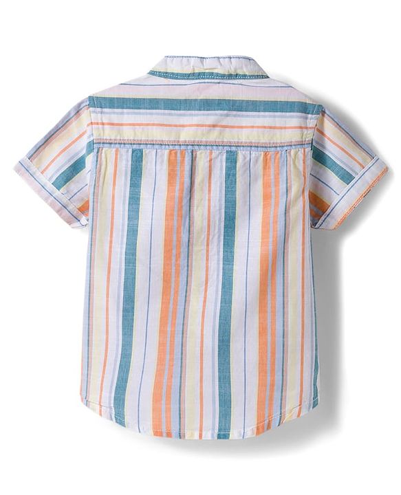 Babyhug Cotton Knit Half Sleeves Striped Shirt & Shorts Set - Multicolor