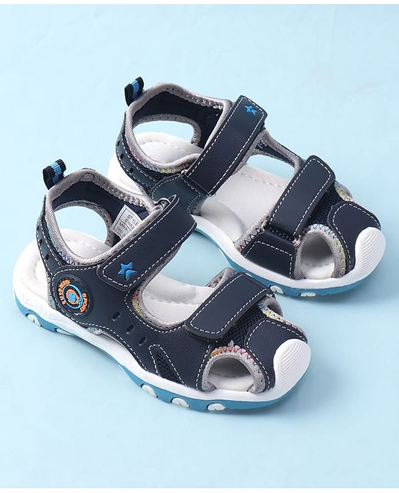 Cute Walk by Babyhug Velcro Closure Sandals - Navy Blue