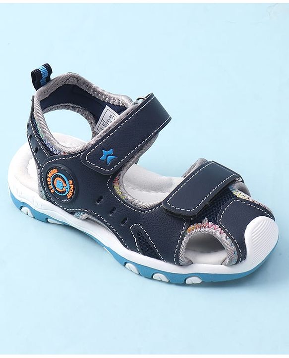 Cute Walk by Babyhug Velcro Closure Sandals - Navy Blue