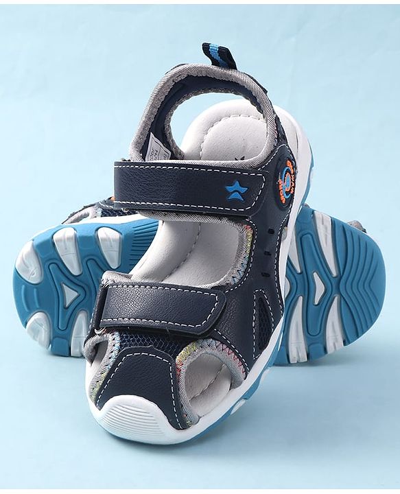 Cute Walk by Babyhug Velcro Closure Sandals - Navy Blue