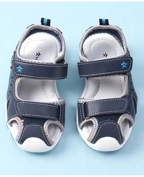 Cute Walk by Babyhug Velcro Closure Sandals - Navy Blue