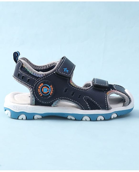Cute Walk by Babyhug Velcro Closure Sandals - Navy Blue