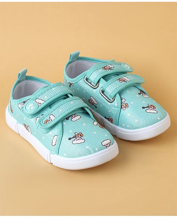 Cute Walk by Babyhug Velcro Closure Casual Shoes With Animal Print - Green
