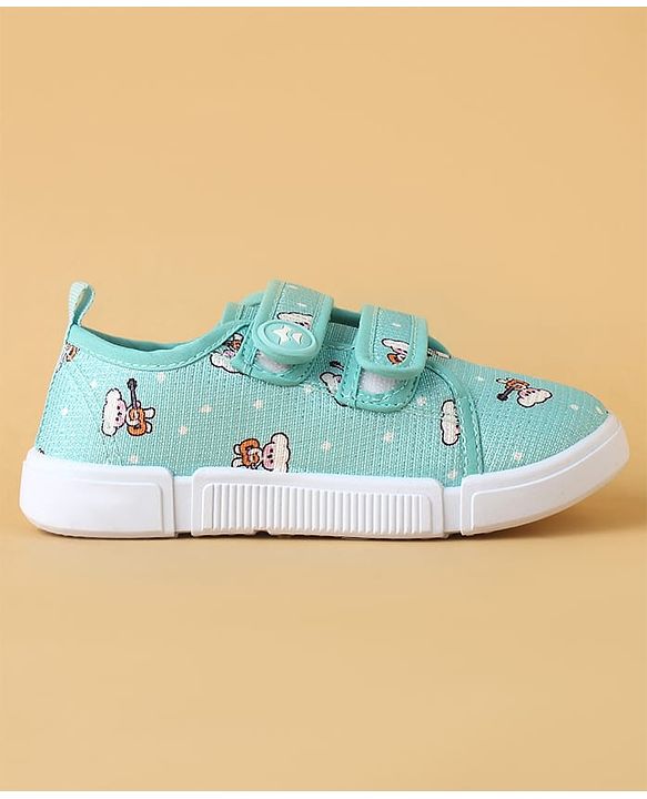 Cute Walk by Babyhug Velcro Closure Casual Shoes With Animal Print - Green