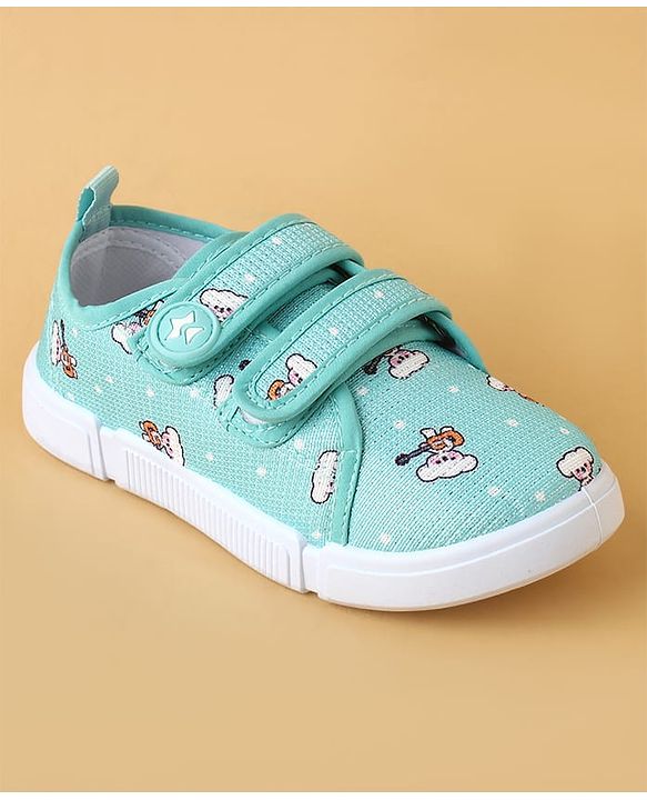 Cute Walk by Babyhug Velcro Closure Casual Shoes With Animal Print - Green