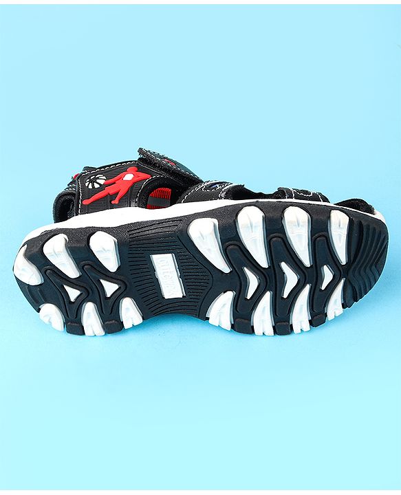Cute Walk by Babyhug Velcro Closure Solid Sandals - Black