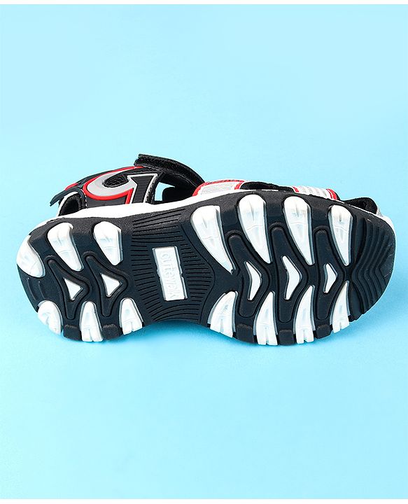 Cute Walk by Babyhug Velcro Closure Sandals With Sport Print - Black