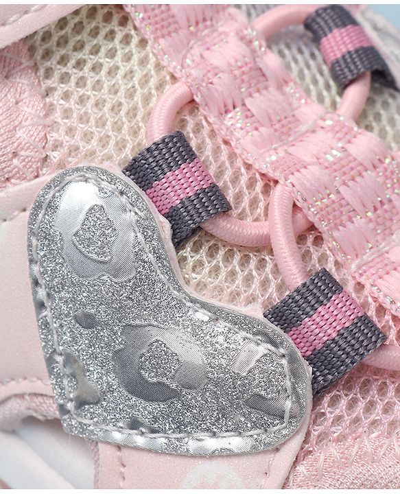 Cute Walk by Babyhug Velcro Closure Sandals With Heart Applique - Pink