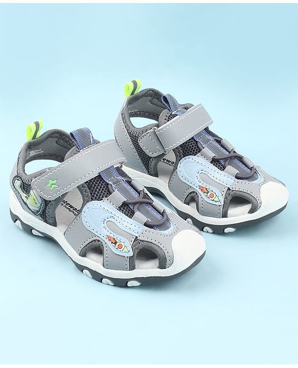 Cute Walk by Babyhug Velcro Closure Sandals - Light Blue