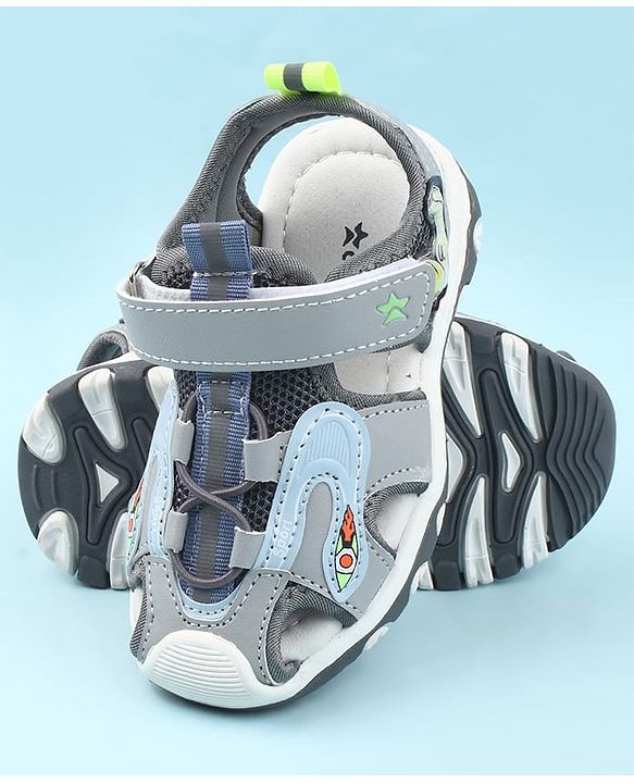Cute Walk by Babyhug Velcro Closure Sandals - Light Blue