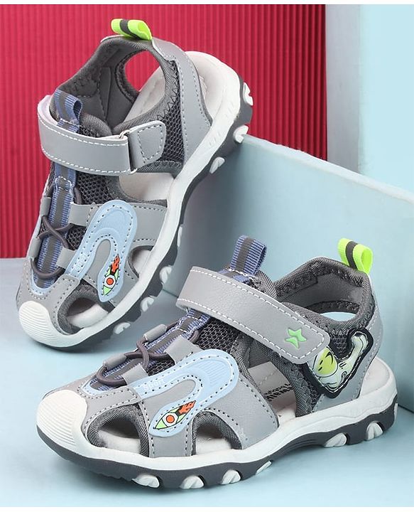 Cute Walk by Babyhug Velcro Closure Sandals - Light Blue