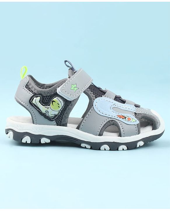 Cute Walk by Babyhug Velcro Closure Sandals - Light Blue