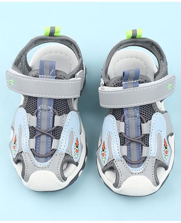 Cute Walk by Babyhug Velcro Closure Sandals - Light Blue