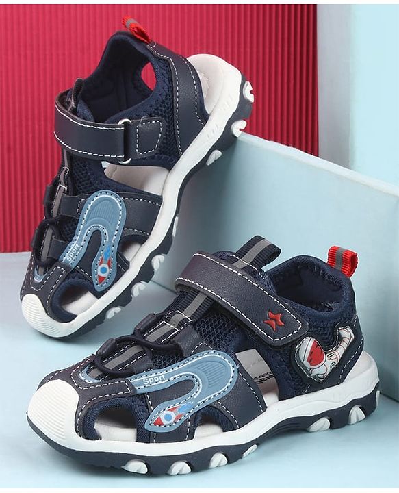 Cute Walk by Babyhug Velcro Closure Sandals - Light Blue