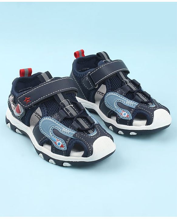 Cute Walk by Babyhug Velcro Closure Sandals - Light Blue