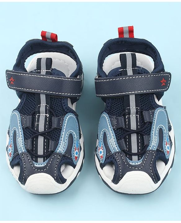 Cute Walk by Babyhug Velcro Closure Sandals - Light Blue