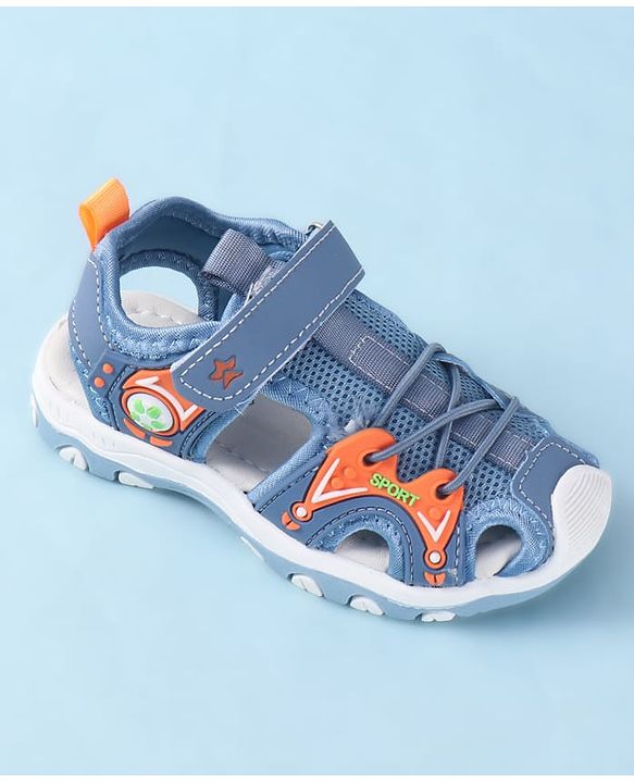 Cute Walk by Babyhug Velcro Closure Solid Sandals - Blue