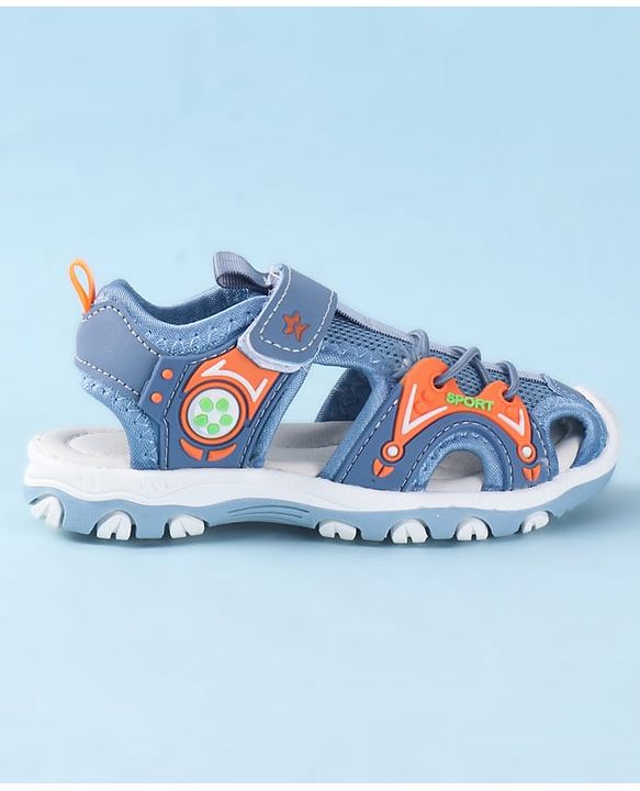 Cute Walk by Babyhug Velcro Closure Solid Sandals - Blue