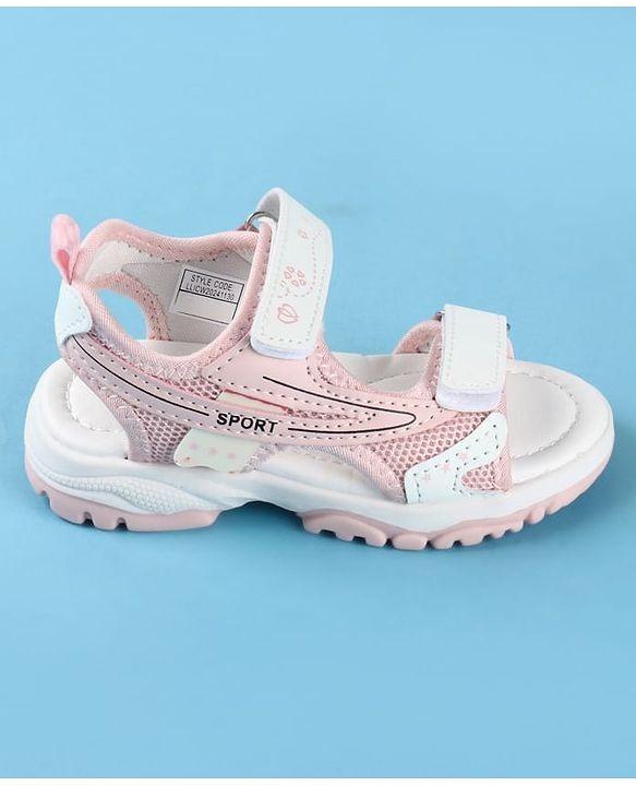 Cute Walk by Babyhug Velcro Closure Solid Sandals - Peach