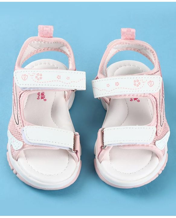 Cute Walk by Babyhug Velcro Closure Solid Sandals - Peach