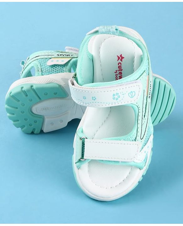 Cute Walk by Babyhug Velcro Closure Solid Sandals - Peach