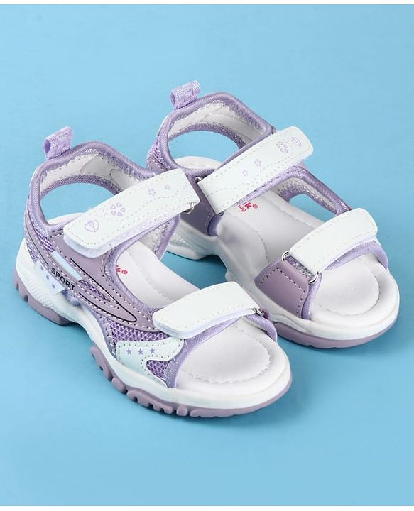 Cute Walk by Babyhug Velcro Closure Solid Sandals - Peach