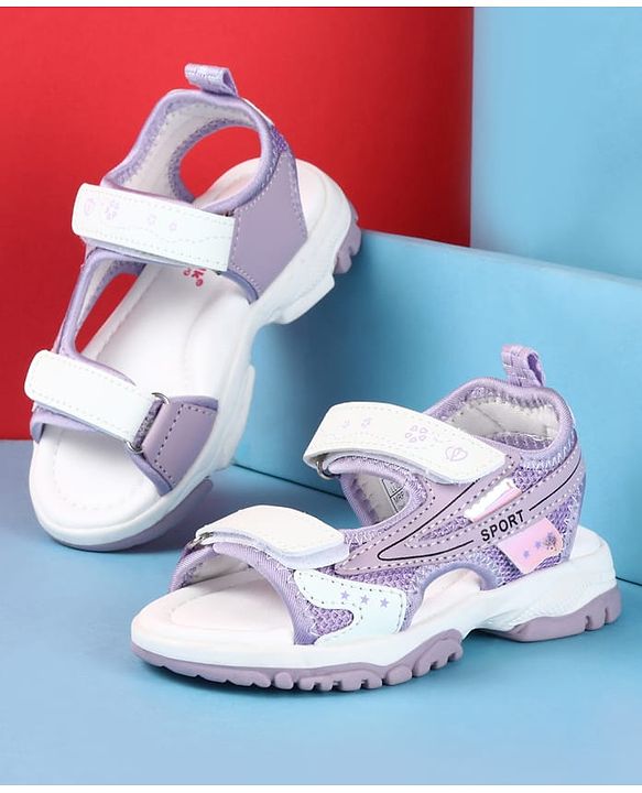 Cute Walk by Babyhug Velcro Closure Solid Sandals - Peach