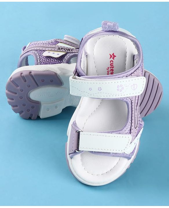 Cute Walk by Babyhug Velcro Closure Solid Sandals - Peach