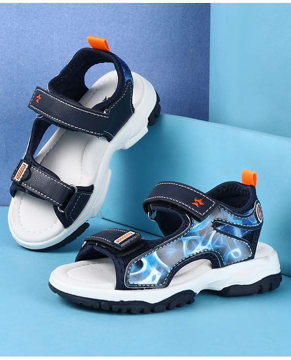 Cute Walk by Babyhug Velcro Closure Printed Sandals - Black