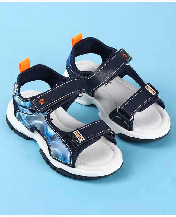 Cute Walk by Babyhug Velcro Closure Printed Sandals - Black