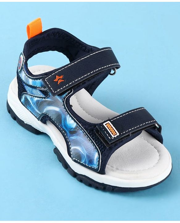 Cute Walk by Babyhug Velcro Closure Printed Sandals - Black