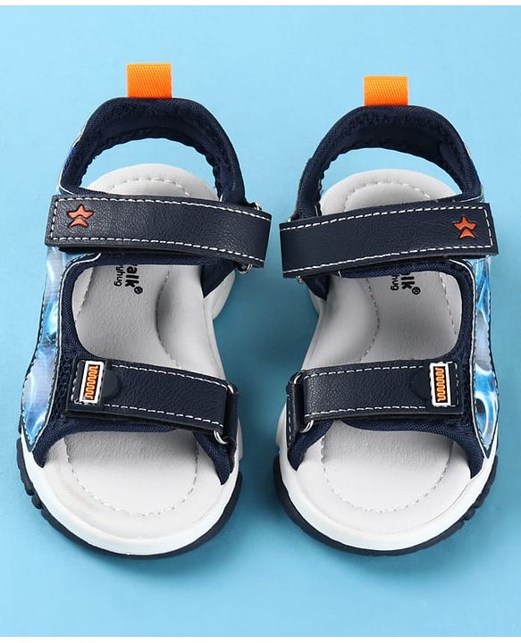 Cute Walk by Babyhug Velcro Closure Printed Sandals - Black