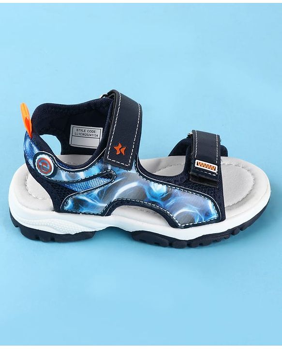 Cute Walk by Babyhug Velcro Closure Printed Sandals - Black