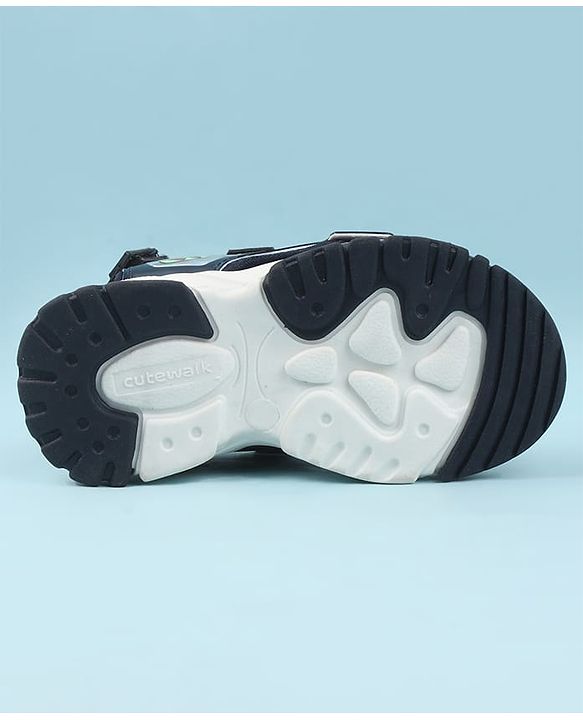 Cute Walk by Babyhug Velcro Closure Sandals with Space Theme Print & Applique - Khaki