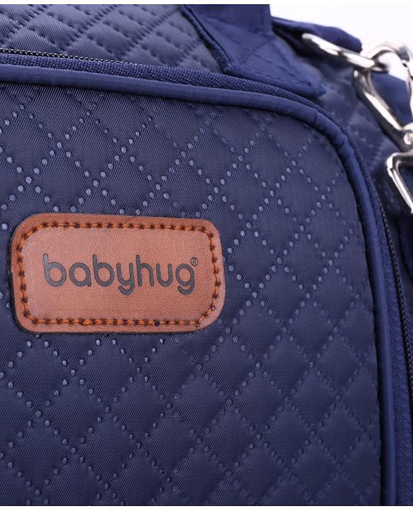 Babyhug 2 in 1 Quilted Spacious & Multifunctional Tote Cum Sling Diaper Bag  - Blue