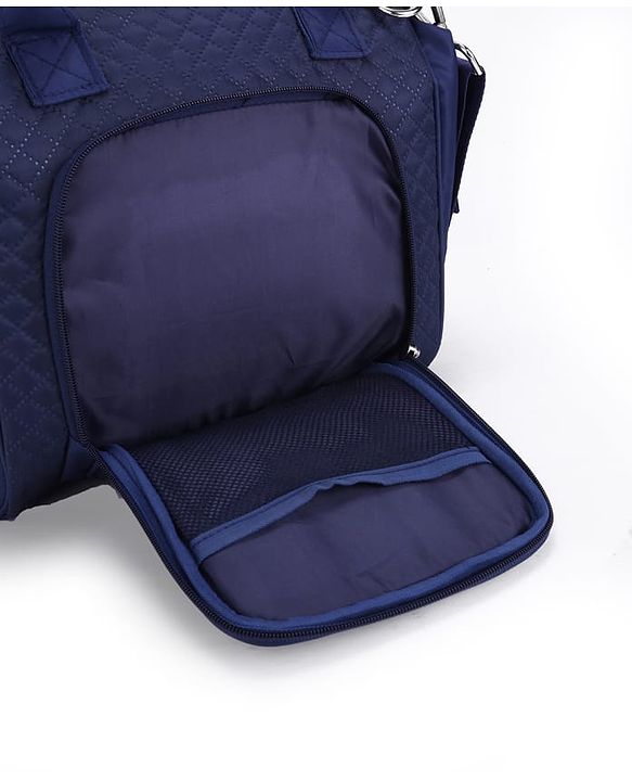 Babyhug 2 in 1 Quilted Spacious & Multifunctional Tote Cum Sling Diaper Bag  - Blue