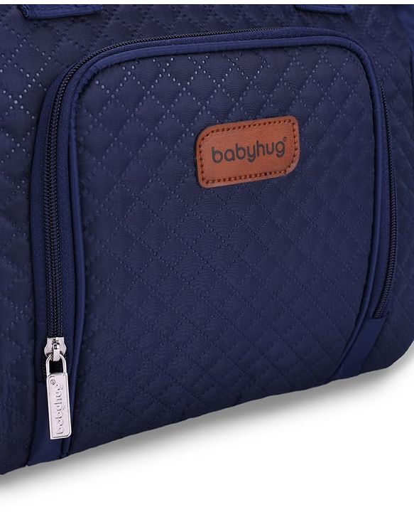 Babyhug 2 in 1 Quilted Spacious & Multifunctional Tote Cum Sling Diaper Bag  - Blue