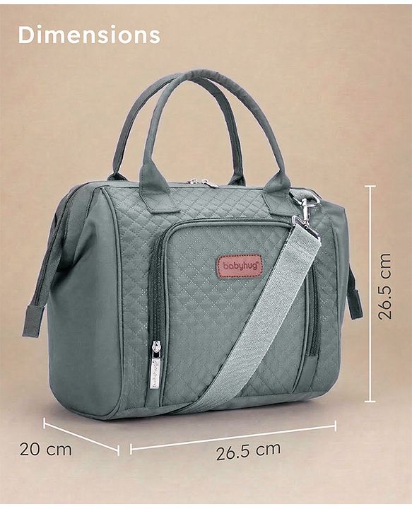 Babyhug 2 in 1 Quilted Spacious & Multifunctional Tote Cum Sling Diaper Bag  - Blue