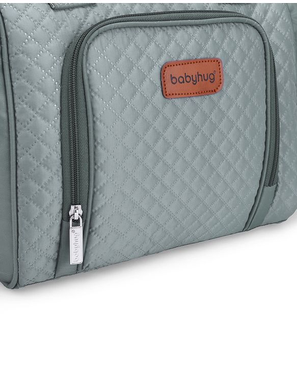 Babyhug 2 in 1 Quilted Spacious & Multifunctional Tote Cum Sling Diaper Bag  - Blue
