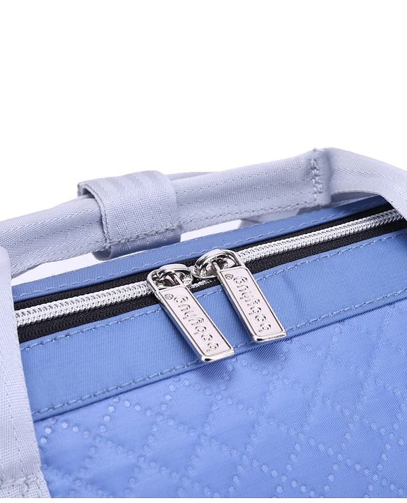 Babyhug 2-in-1 Quilted Sling cum Tote Diaper Bag for Travel | Spacious, Stylish & Multifunctional | Adjustable Shoulder Strap| 3 Insulated Bottle Pouches| Water Resistant| Carry Handle- Blue