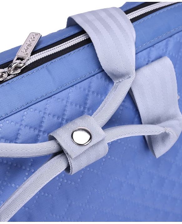 Babyhug 2-in-1 Quilted Sling cum Tote Diaper Bag for Travel | Spacious, Stylish & Multifunctional | Adjustable Shoulder Strap| 3 Insulated Bottle Pouches| Water Resistant| Carry Handle- Blue